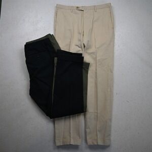 Lot 3 Ring Jacket 32x30 Khaki Green Black Cotton Slim Cuffed Dress Chino Pants